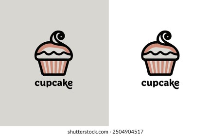 Cup cake logo icon vector. Cup cake sign and symbol premium vector EPS10 file.