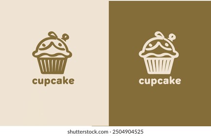 Cup cake logo icon vector. Cup cake sign and symbol premium vector EPS10 file.