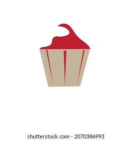 Cup cake logo or minimalist or flat cup cake logo