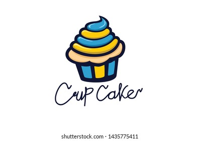 Cup Cake Logo, Modern design, Vector illustration 03
