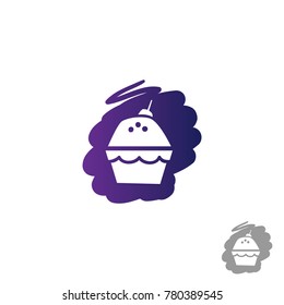 cup cake logo. simple illustration, colorful logo. business logo. icon and symbol