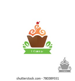 Cup Cake Logo. Simple Illustration, Colorful Logo. Business Logo. Icon And Symbol