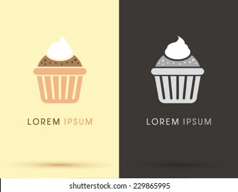 Cup cake logo,graphic Vector.
