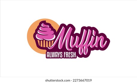 Cupcakes, Muffin-Symbol einzeln auf weißem Hintergrund, Vektorgrafik, handgeschriebenes Logo Bäckerei, Vektorgrafik-Silhouette geeignet für Bäckereilogo, Dessertverkauf