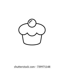 cup cake muffin line black icon