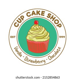 cup cake and muffin vectorillustration logo design, perfect for bakery shop logo design