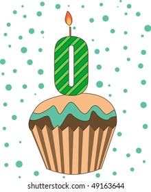 cup cake with numeral candles
