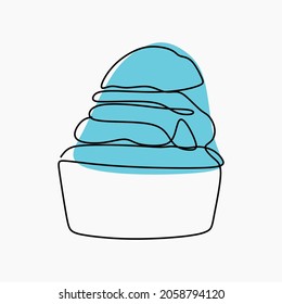 Cup cake oneline continuous line art