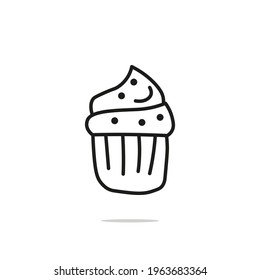 Cup Cake outline icon in vector design