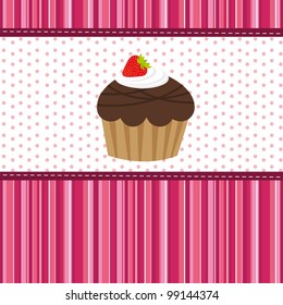 cup cake over cute background. vector illustration