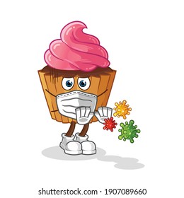 cup cake refuse viruses cartoon. cartoon mascot vector