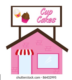 cup cake restaurant isolated over white background. vector