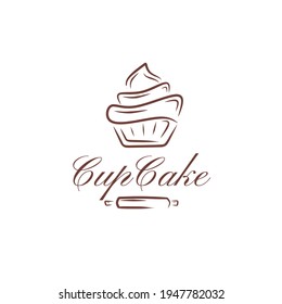 Plantilla para el logotipo de la torta de la copa y el alfiler