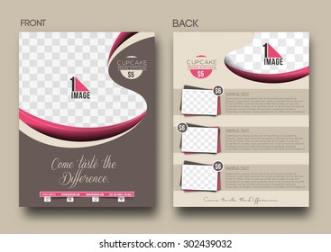 Cup Cake Shop Front & Back Flyer Template