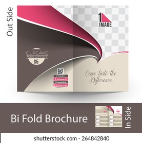 Cup Cake Shop Tri-Fold Mock up & Brochure Design 
