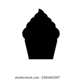 Cup cake silhouette vector icon sign symbol illustration design.