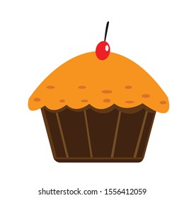 Cup cake simple illustration clip art vector