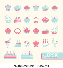 cup cake soft color . Vector illustration