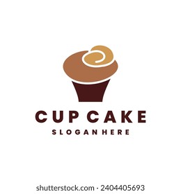 Cup cake style logo icon design template flat vector