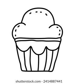 cup cake of summer doodles icon set