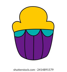 cup cake of summer doodles icon set