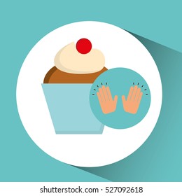 cup cake sweet dessert concept vector illustration eps 10
