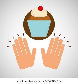 cup cake sweet dessert concept vector illustration eps 10