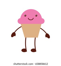 cup cake sweet kawaii character