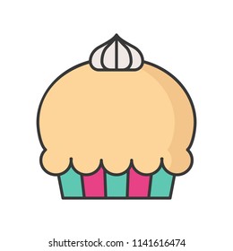 cup cake, sweets and pastry set, filled outline icon