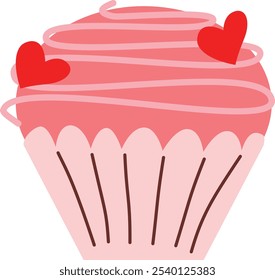 cup cake with toppings heart