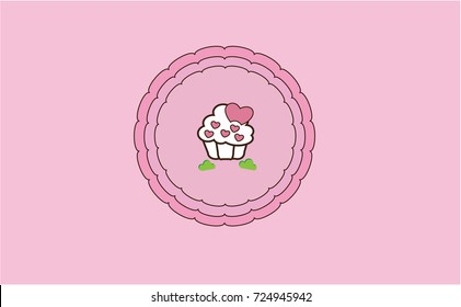 Cup cake Vector for background and logo idea. 