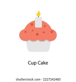 Cup Cake vector Flat  Icons. Simple stock illustration