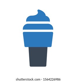 cup cake vector glyph colour icon 