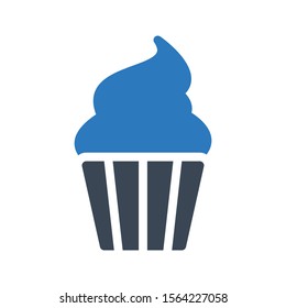 cup cake vector glyph colour icon 
