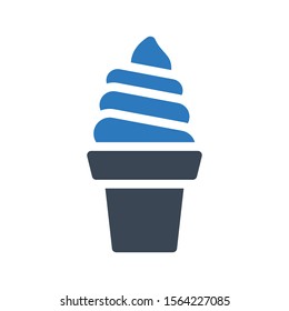 cup cake vector glyph colour icon 