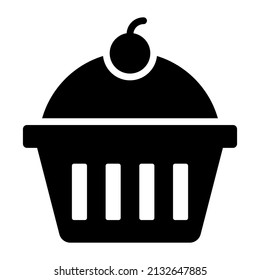 Tasse Kuchen Vektorsymbol. Einfaches Symbol für kreative Vektorgrafik