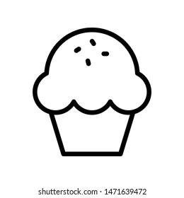 Cup Cake Vector Icon Design Template