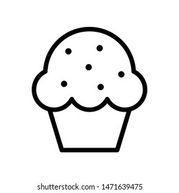 Cup Cake Vector Icon Design Template