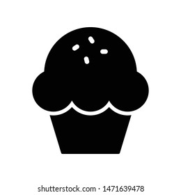 Cup Cake Vector Icon Design Template