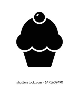 Cup Cake Vector Icon Design Template