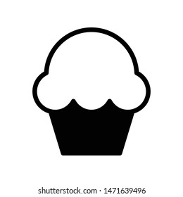 Cup Cake Vector Icon Design Template