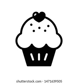 Cup Cake Vector Icon Design Template