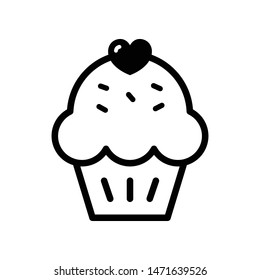 Cup Cake Vector Icon Design Template