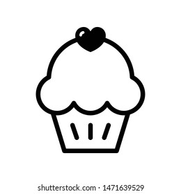 Cup Cake Vector Icon Design Template