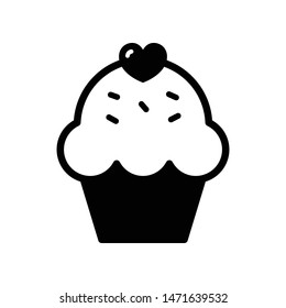Cup Cake Vector Icon Design Template
