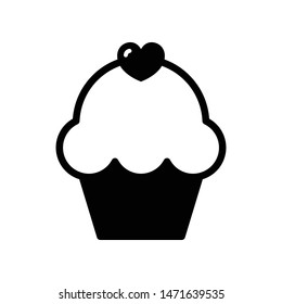 Cup Cake Vector Icon Design Template