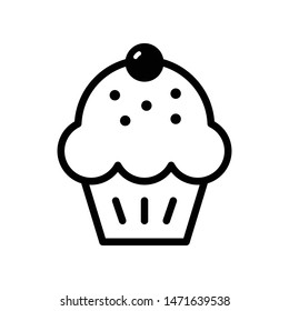 Cup Cake Vector Icon Design Template