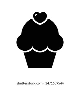 Cup Cake Vector Icon Design Template