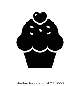 Cup Cake Vector Icon Design Template