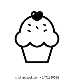 Cup Cake Vector Icon Design Template